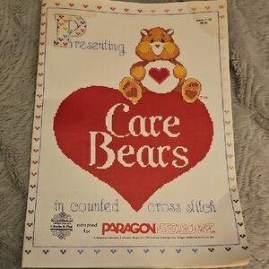 Vintage 1985 Care Bears Cross Stitch Pattern Book Craft Needlecraft